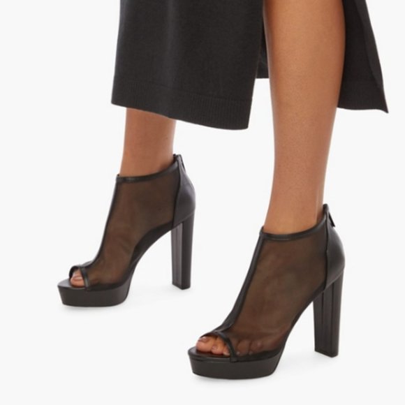 Jules Throwback Peep Toe Heeled Bootie - Picture 1 of 6